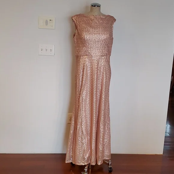 morilee rose gold dress Vizcaya by Mori Lee 89458 - Sweetheart Sequin Embellished Ballgown 20 / Blush/Rose Gold